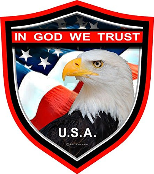 ProSticker 211 One 4 inch Patriot Series in God We Trust USA Thin Red Line Eagle Support Decal Sticker ProSticker 211 One 4 inch Patriot Series in God We Trust USA Thin Red Line Eagle Support Decal Sticker