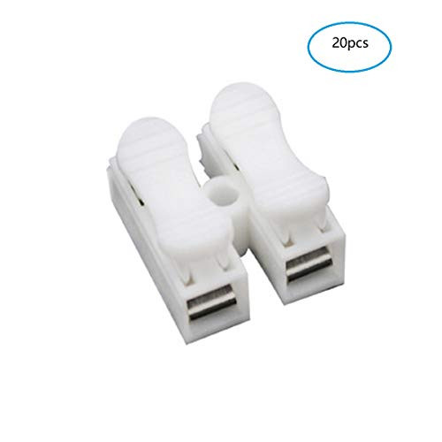 20Pcs 2P CH2 Quick Connector Cable Clamp Terminal Block Spring Connector Wire LED Strip Light Wire Connecting 250V 10A