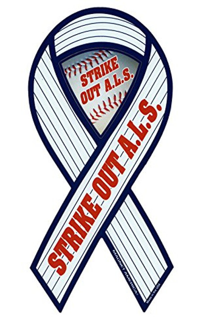 Magnetic Bumper Sticker - ALS Awareness  Lou Gehrig s Disease  - Ribbon Shaped Support Magnet - 4 inch x 8 inch