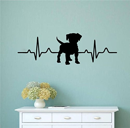 Dog Heartbeat with Customizable Dog Breed Vinyl Wall Decal Sticker Graphic Dog Heartbeat with Customizable Dog Breed Vinyl Wall Decal Sticker Graphic