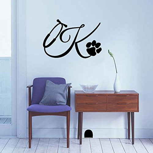 Veterinarian Stethoscope with Paw Print Monogram Letter Initial Vinyl Wall Words Decal Sticker Graphic Veterinarian Stethoscope with Paw Print Monogram Letter Initial Vinyl Wall Words Decal Sticker Graphic