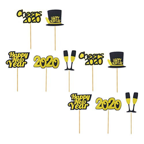 FUNZZY 2020 Party Cake Topper Glitter Cupcake Toppers Fruit Decor Cake Picks Party Supplies for New Year Party 10 Pcs FUNZZY 2020 Party Cake Topper Glitter Cupcake Toppers Fruit Decor Cake Picks Party Supplies for New Year Party 10 Pcs