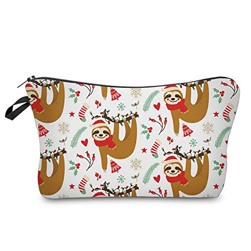 Cosmetic Bag MRSP Makeup bags for women Small makeup pouch Travel bags for toiletries waterproof Sloth Christmas  52505