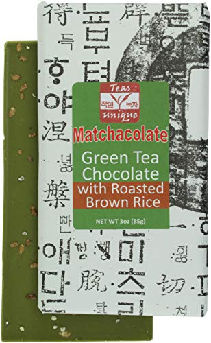 Matchacolate Genmaicha Green Tea Matcha with Roasted Rice Chocolate Bar  3oz