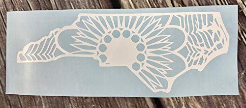 North Carolina Flower White Vinyl Decal New Gift