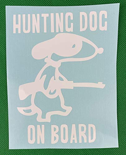 Hunting Dog On Board White Vinyl Decal  Sticker  Bumper Sticker  New  Gift