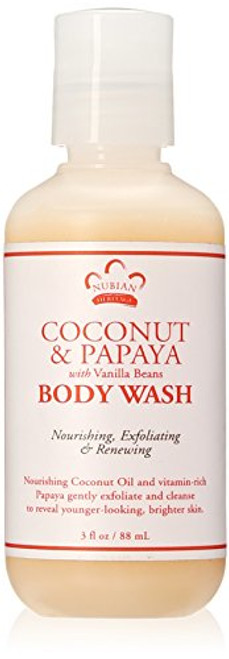 Nubian Heritage Body Wash  Coconut and Papaya  3 Fluid Ounce Nubian Heritage Body Wash  Coconut and Papaya  3 Fluid Ounce