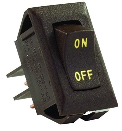 JR Products 12605 Brown SPST Labeled On Off Switch