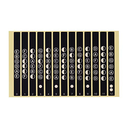 Aboodah Guitar Fretboard Note Stickers Note Decals Beginner Learner Practicing Fingerboard Frets Map Sticker for All 6 Strings Electric Acoustic Guitars