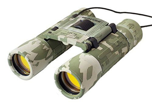 HUMVEE HMV-B-10X25-DC Rubber Armor Compact Binocular with Anti-Reflective Emerald Green Lens, 10x25, Digital Camouflage