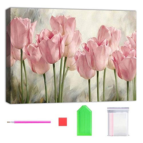 5D Diamond Painting Full Round Drill Paint by Number Kits Embroidery Paintings Pictures Arts Craft Tulip 15.7x11.8in 1 Pack by Tangbr