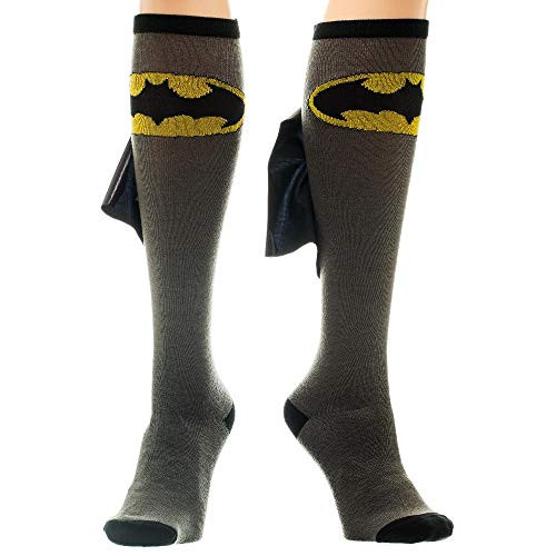 DC Comics Batman Cape Knee High Socks 1 x 1in Black Grey One Size