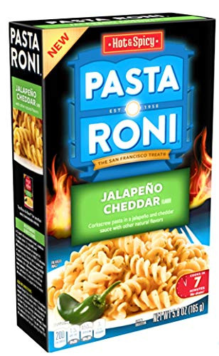 Pasta Roni Jalapeno Cheddar  5.8 oz.  New Flavor  Corkscrew Pasta in a Jalapeños Cheddar Sauce.