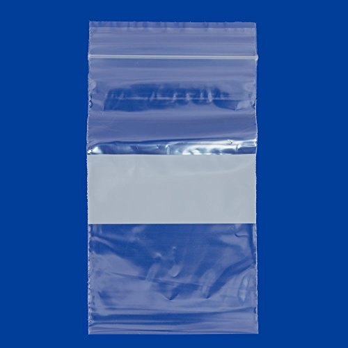 Plastic Ziplock Bag with White Block 4x6  Package of 100