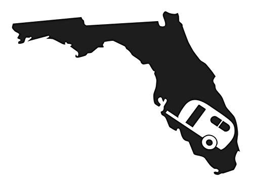 SixtyTwo24 Florida State Camper Sticker -  Black  5 inch Decal - FL Home RV Camping Camper TFunny RV Camper Travel Trailer Sticker  Camping Sticker RV Decal  Funny Camping Sticker
