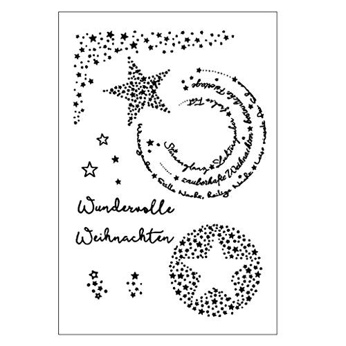 Thobu Clear Stamp Block-German Star DIY Silicone Clear Stamp Cling Seal Scrapbook Embossing Album Decor