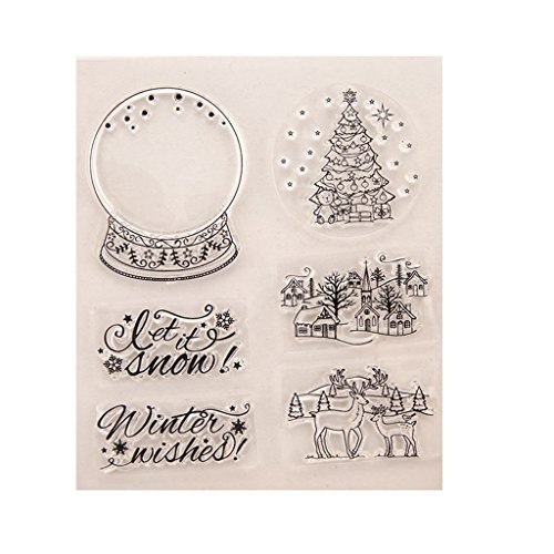 Thobu Clear Stamp Block-Tree DIY Silicone Clear Stamp Cling Seal Scrapbook Embossing Album Decor Craft