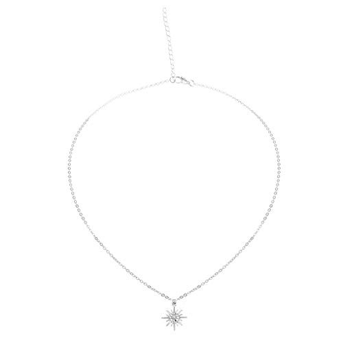 Yalice Boho Sun Necklace Chain Crystal Star Pendant Necklaces Choker Jewelry for Women and Girls Silver Yalice Boho Sun Necklace Chain Crystal Star Pendant Necklaces Choker Jewelry for Women and Girls Silver