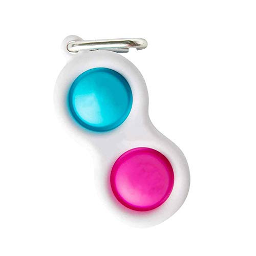 Interesty Sensory Toys - Fidget Simple Dimple Keychain Toy Stress Relief Hand Toys for Kids Adults Anxiety Autism - Handheld Mini Fidget Toy Stress Relief Toy  Blue plusPink