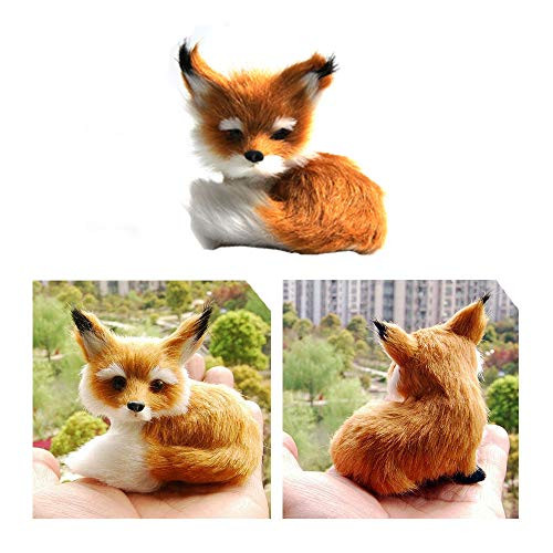 Acxico 1Pcs Realistic Stuffed Animal Soft Plush Kids Toy Sitting Fox Home Decor