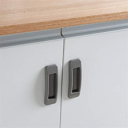 Rectangular Handle Hand in Hand Paste-Type Auxiliary Door and Window Handle Cabinet Door Handle self-Adhesive Auxiliary Handle Pair  Gray