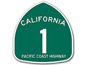 GHaynes Distributing Magnet Green California 1 PCH Pacific Coast Highway Sign Shaped Magnet Road rv ca Travel  Size  4 x 4 inch