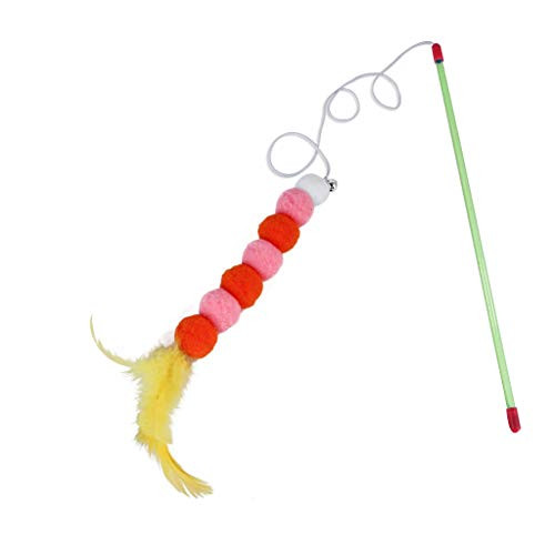 OFMWBN Smart Interactive Cat Toy  Interactive Cat Ball Toys  Kitten Cat Toy  Soft Feather and Catnip Ball Cat Toy  Exercise Indoor Chasing Toy for Cat Kitty Kitten  Yellow