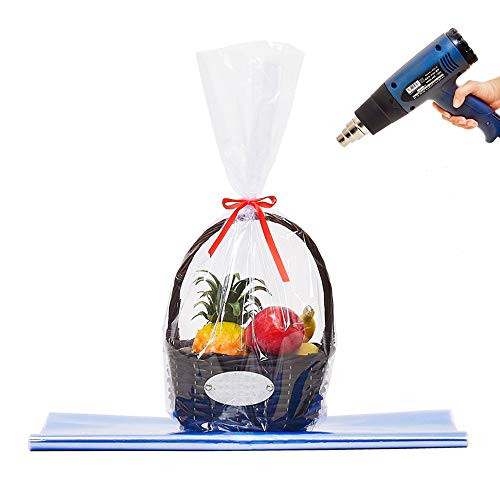 LazyMe Clear Basket Cellophane Bags Shrink Wrap Bags Cello Bags for Gift and Easter Basket  18x24 inch  10 pcs