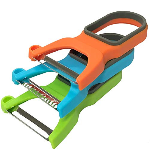3 Pcs Vegetable Peelers Y-Peeler Cucumber Peeler Julienne Peeler Serrated peeler  Straight Peeler For Vegetable Fruit Julienne Strips  Soft Fleshy Fruits