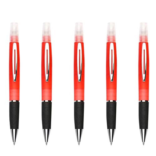 5pcs Ballpoint Pens Black Ink  5ml Mini Perfume Pen Spray Bottles Portable Aluminum Perfume Bottle  2-in-1 Spray Bottle and Ballpoint Pen for School Work Office Writing Travel  Red