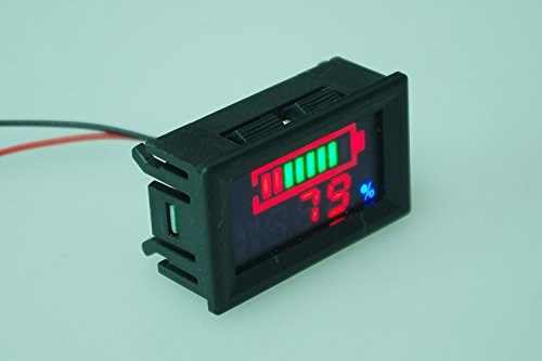 SMAKN® DC 12v 24V 36V 48V 60V 72V 96V Acid lead batteries percentage capacity indicator LED Tester voltmeter(Default 48v)