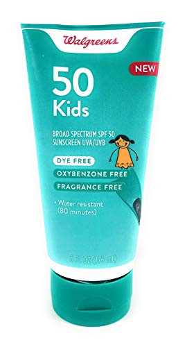 Kids SPF50 Sunscreen Broad Spectrum UVA UVB Dye and Fragrance Free Water Resistant