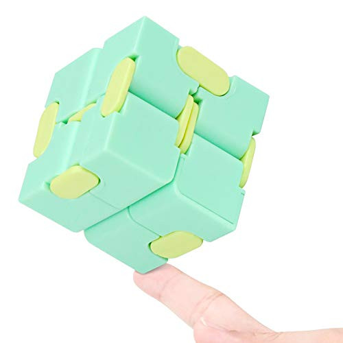 WUQID Infinity Cube Fidget Toy Stress Relieving Fidgeting Game for Kids and Adults Cute Mini Unique Gadget for Anxiety Relief and Kill Time  Macaron Green