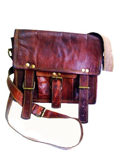 Men's Real Genuine Leather Cross Body Messenger Shoulder Passport Bag Ipad / Tablet Satchel Bag