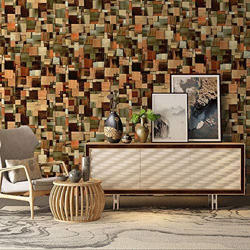 Wood Wallpaper Wood Grain Wallpaper Splicing Wood Grain Peel  and  Stick Wallpaper Colorful Wooden Vinyl Wallpaper Removable Self-Adhesive Wallpaper Shelf Paper for Wall Decal 17.7 inchx236 inch