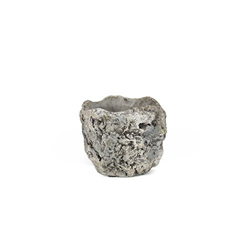 Abbott Collection Ceramic Rock Planter, Small, Grey