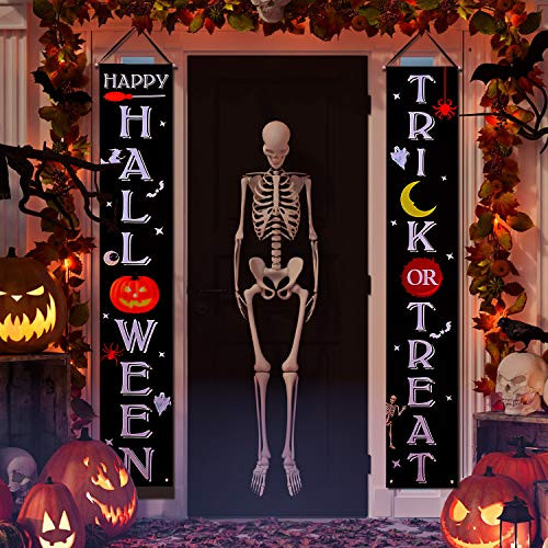 Joyjoz Halloween Decorations Indoor Outdoor Trick or Treat Halloween Porch Banners for Door Decor Halloween Welcome Signs for Front Door Porch Yard Garden Party Decorations Joyjoz Halloween Decorations Indoor Outdoor Trick or Treat Halloween Porch Banners for Door Decor Halloween Welcome Signs for Front Door Porch Yard Garden Party Decorations