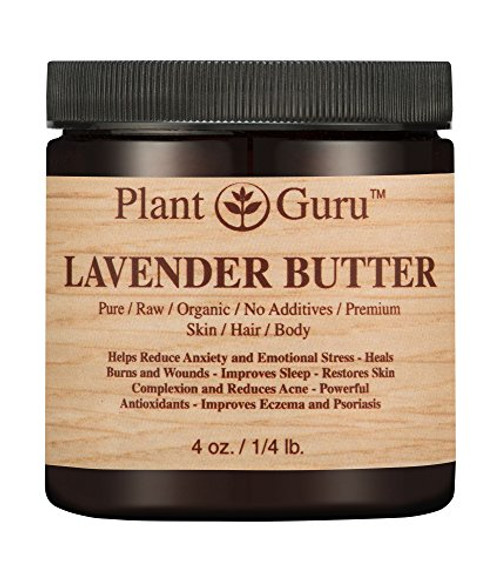 Lavender Body Butter 4 oz. 100 percent Pure Raw Fresh Natural Cold Pressed. Skin Body and Hair Moisturizer  DIY Creams  Balms  Lotions  Soaps.