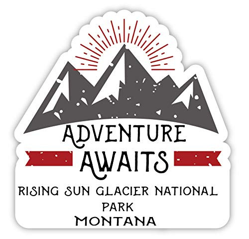 Rising Sun Glacier National Park Montana Souvenir 2-Inch Vinyl Decal Sticker Adventure Awaits Design