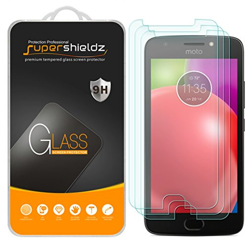 Supershieldz  3 Pack  for Motorola  Moto E4  and Moto E  4th Generation  Tempered Glass Screen Protector  Anti Scratch  Bubble Free