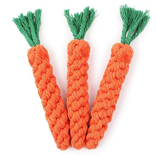 METANIC Dog Rope Toys Dog Chew Rope Toys Cotton Knot Carrot Pet Teeth Clean Chew Toy 3pcs Carrot METANIC Dog Rope Toys Dog Chew Rope Toys Cotton Knot Carrot Pet Teeth Clean Chew Toy 3pcs Carrot