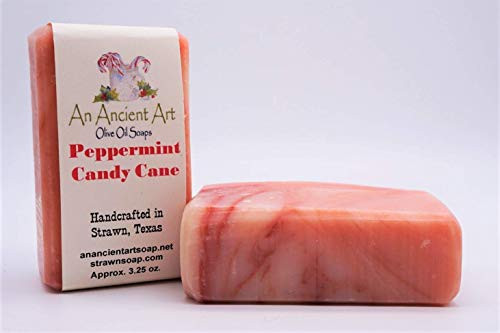 Ancient Art Soap 3.25oz Handcrafted Olive Oil Soap Bar Peppermint Candy Cane