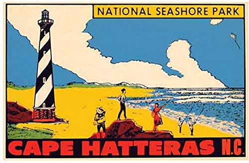 Cape Hatteras North Carolina National Seashore Park Vintage Travel Decal Sticker