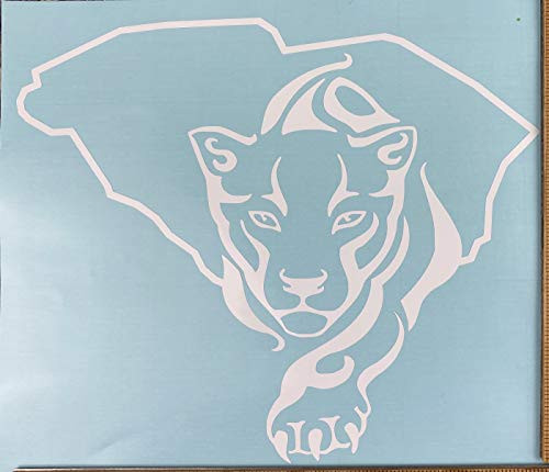 South Carolina Panther White Vinyl Decal  Bumper Sticker  New  Gift