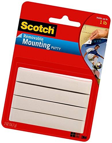 Scotch Removable Mounting Putty  2 oz  Colors May Vary - 3 Pack