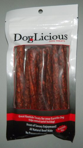 Doglicious Rawhide Munchy Basted Chews-New RESEALABLE Bag!