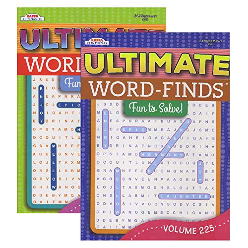 Kappa Ultimate Word Finds Puzzle Book 2 Titles  Word Search Find Words Books for Adults Teens  Training Learning with Game  2-Pack