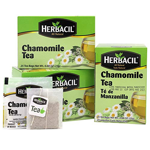 HERBACIL Herbacil Te De Manzanilla  3-Pack of 25-0.84 Ounce Tea Bags  3 Count