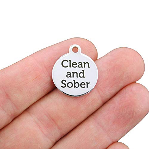 Sobriety Stainless Steel Charm - Clean and Sober - Exclusive Line - Quantity Options - BFS450 Choose Quantity  4 Charms