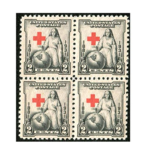 USA Postage Stamp Block 1931 2 Cent Red Cross Scott 702 MNH